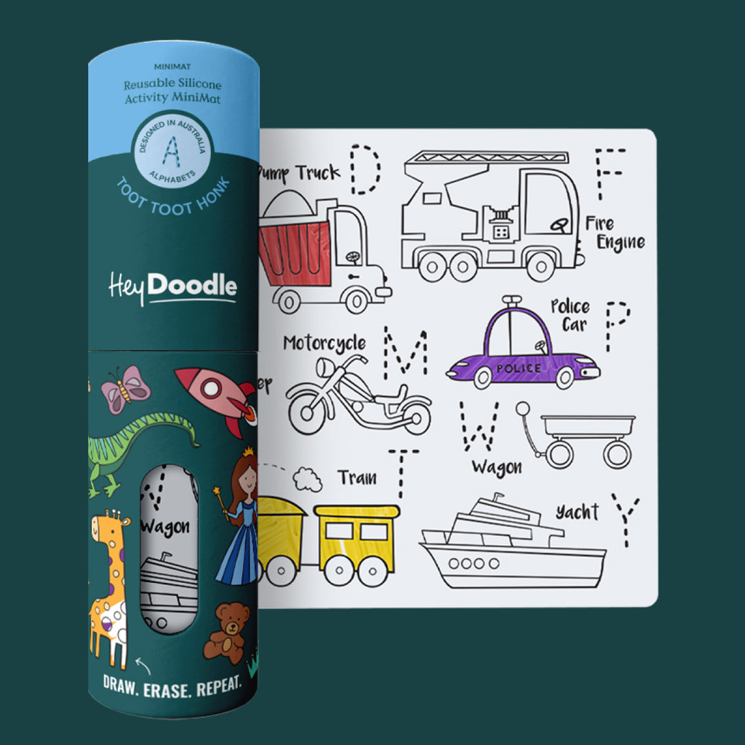 HEY DOODLE TOOT TOOT HONK MINI COLOURING & DOODLE MAT