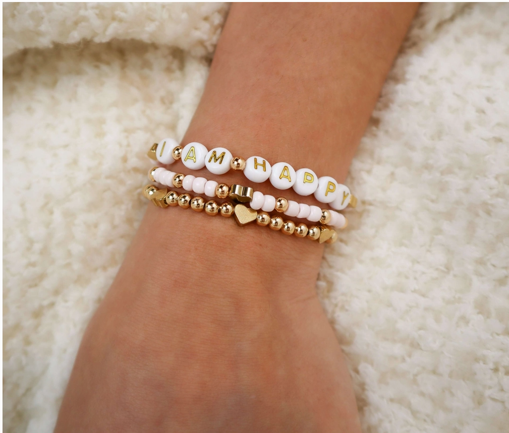 DIARY DOLL AFFIRMATION BRACELET-STAY INSPIRED-I AM HAPPY