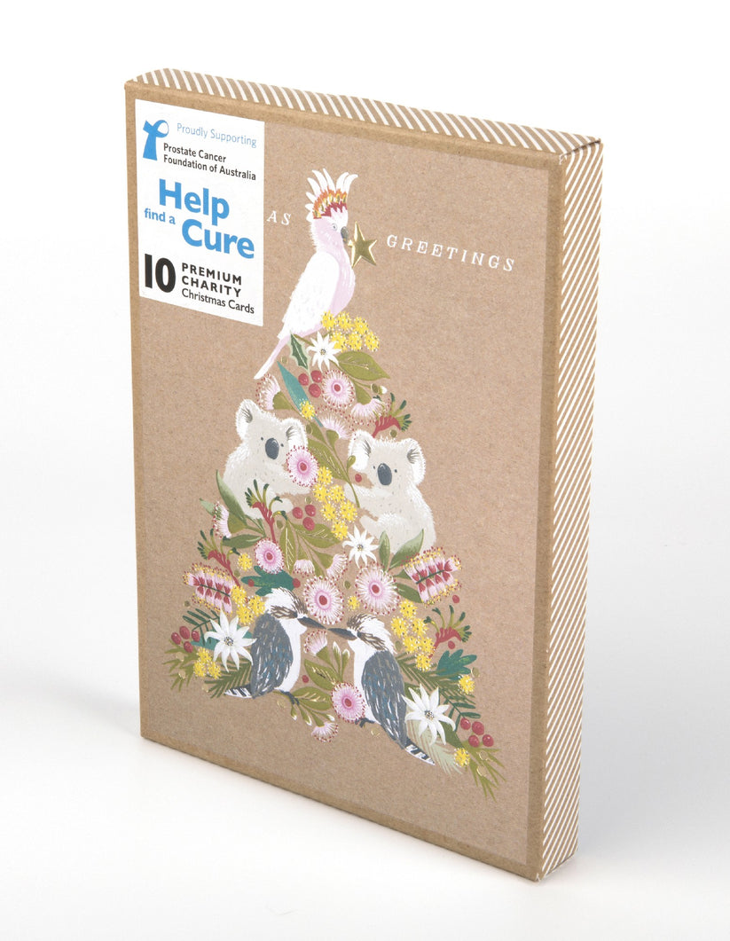 PROSTATE CANCER FOUNDATION BUSH ANIMALS CHARITY BOXED CHRISTMAS CARDS