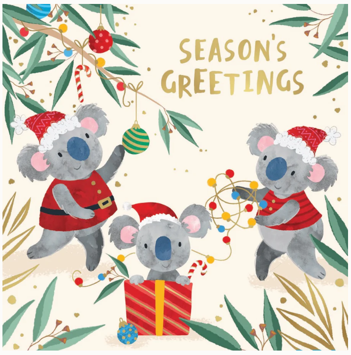 OVARIAN CAMNCER RESEARCH FOUNDATION KOALA FROLICS CHARITY BOXED CHRISTMAS CARDS