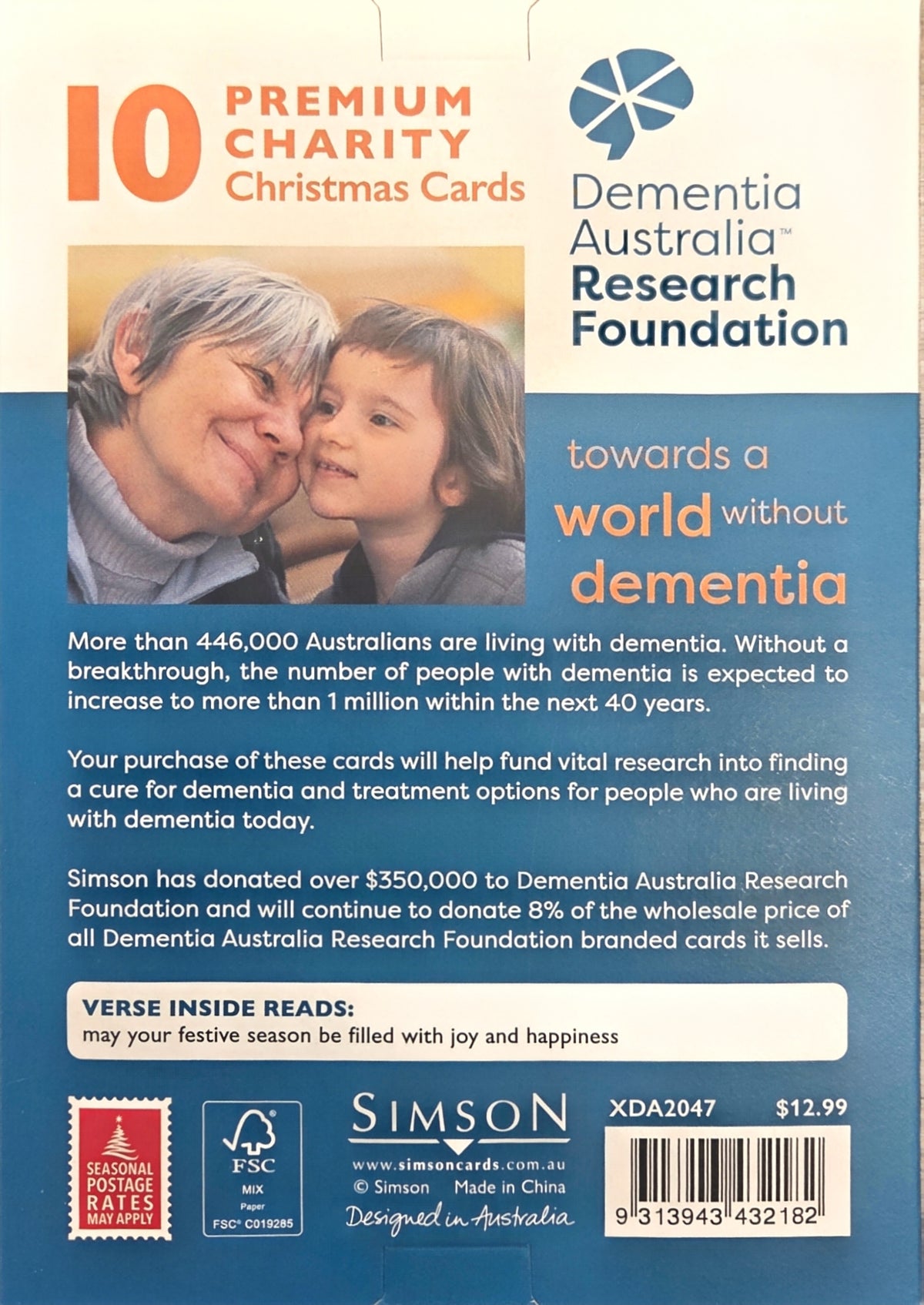 Dementia Australia Research Foundation Charity Christmas Cards OPULENT DEERS
