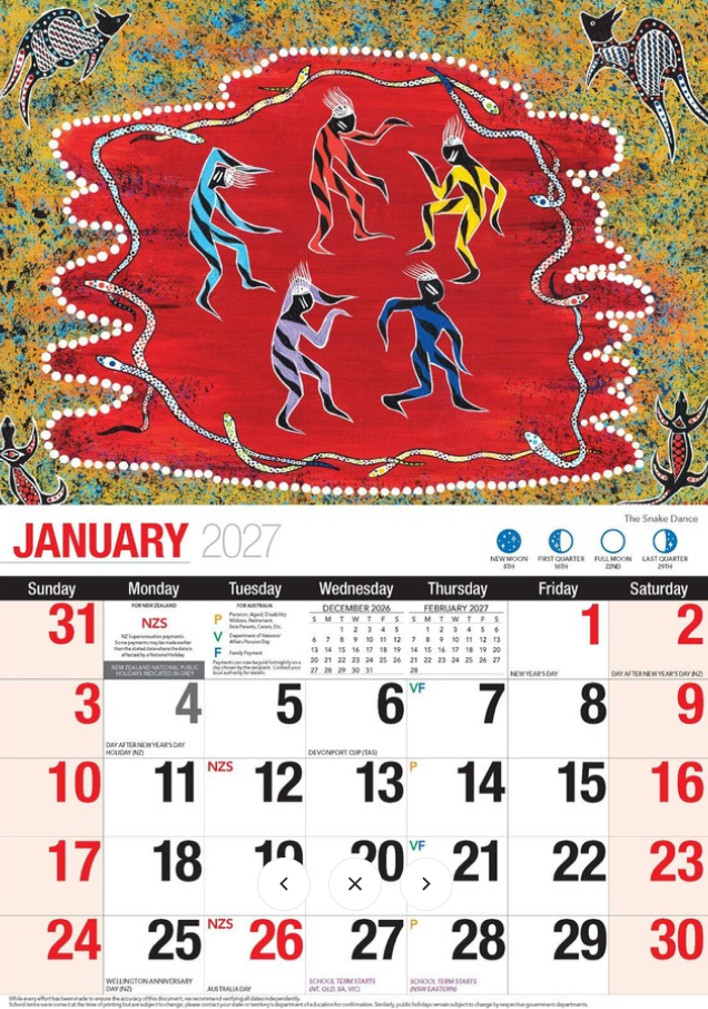 Calendar 2027 Big Print Dreamtime