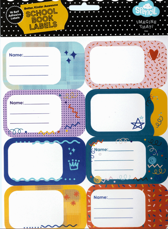 SPENCIL BOOK LABELS - MULTICOLOUR