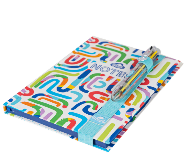 Spencil A5 Notebook with MultiColour Pen - Squiggle