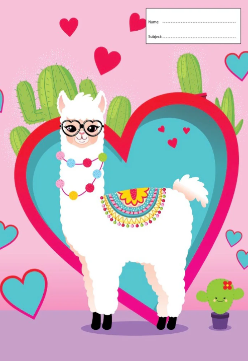 GOT IT COVERED LLAMA HEART 9X7 BOOKCOVER