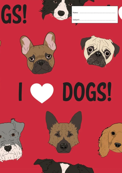 GOT IT COVERED I LOVE DOGS 9X7 BOOKCOVER