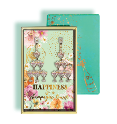 LP FASHION EARRINGS HAPPINESS-CHAMPAGNE TOWER