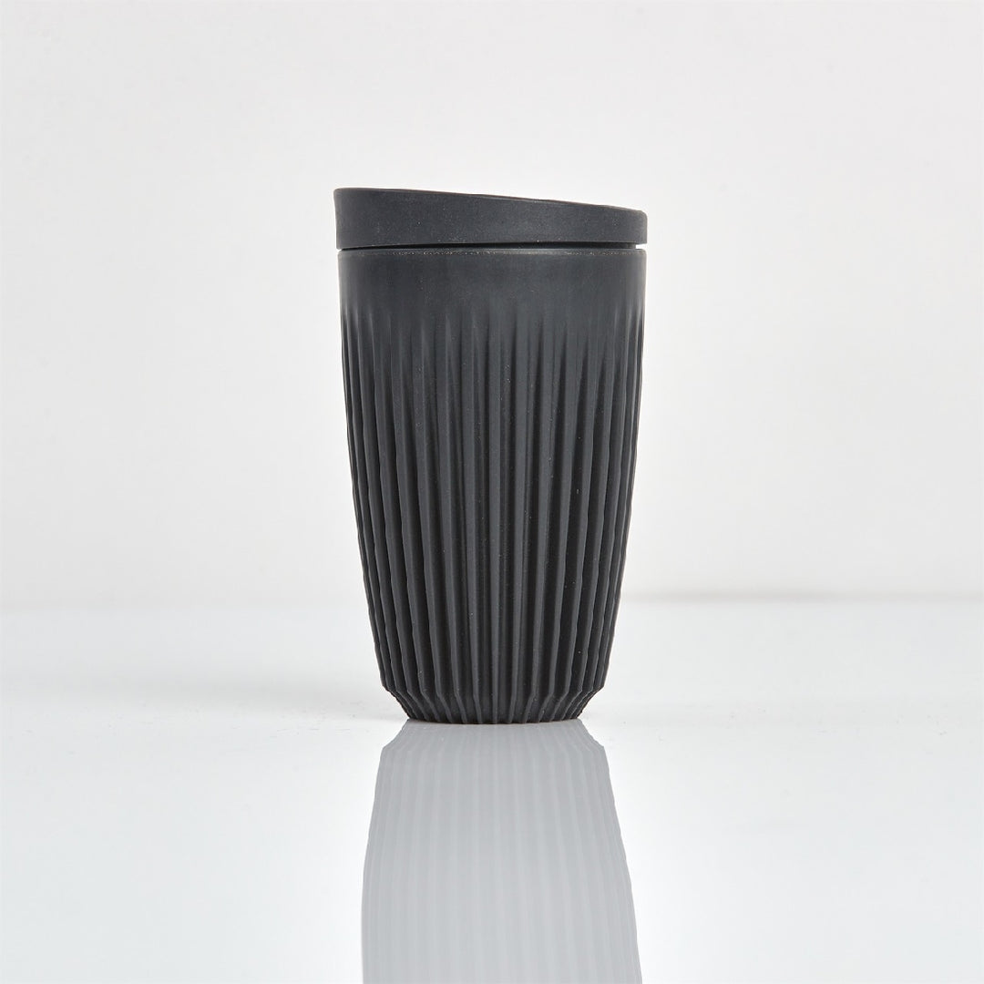 HUSKEE CUP & LID CHARCOAL 12OZ