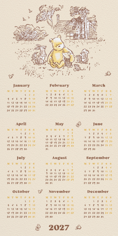 Winnie The Pooh Family Organiser 2027 Square