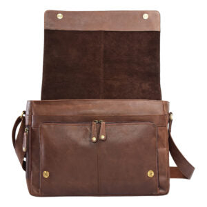 RUGGED HIDE LITHGOW SATCHEL-BROWN 