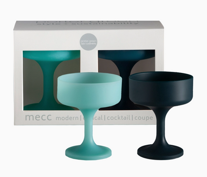 Porter Green Mist + Ink | Mecc | Silicone Unbreakable Cocktail Glasses | Grey matte 