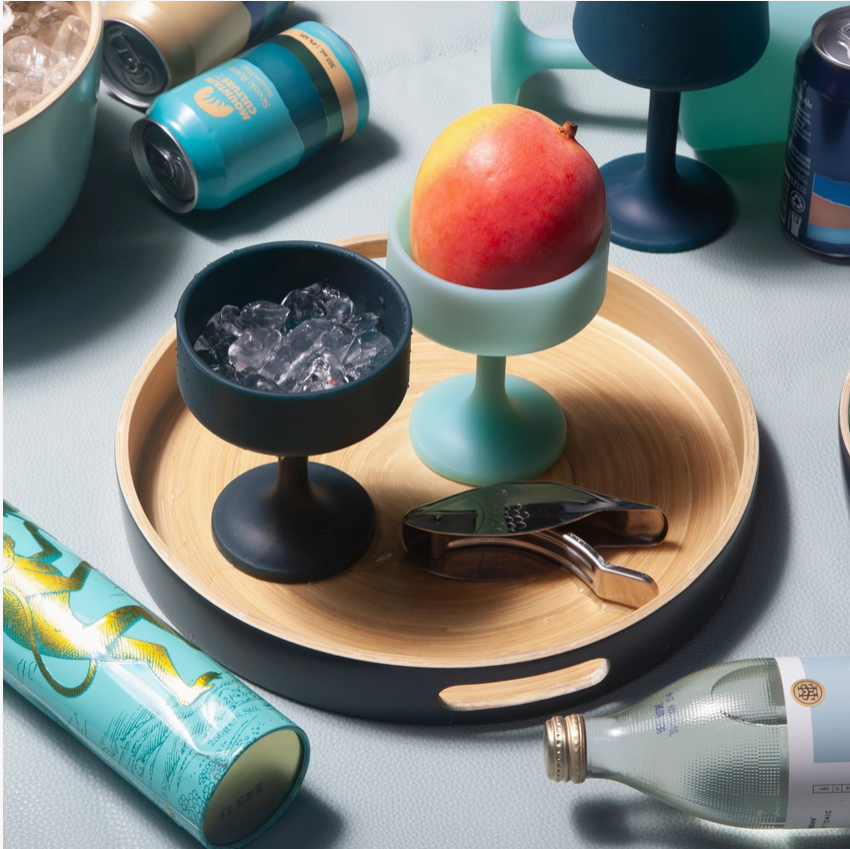 Porter Green Mist + Ink | Mecc | Silicone Unbreakable Cocktail Glasses | Grey matte 