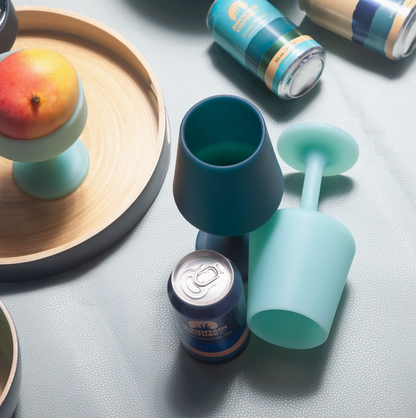 Porter Green Mist + Ink | Swepp | Silicone Unbreakable Wine Glasses | Grey matte 