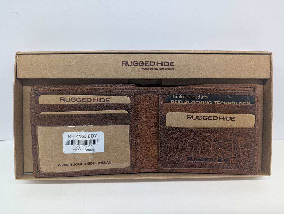 Rugged Hide Jordan - Mens wallet - Brandy