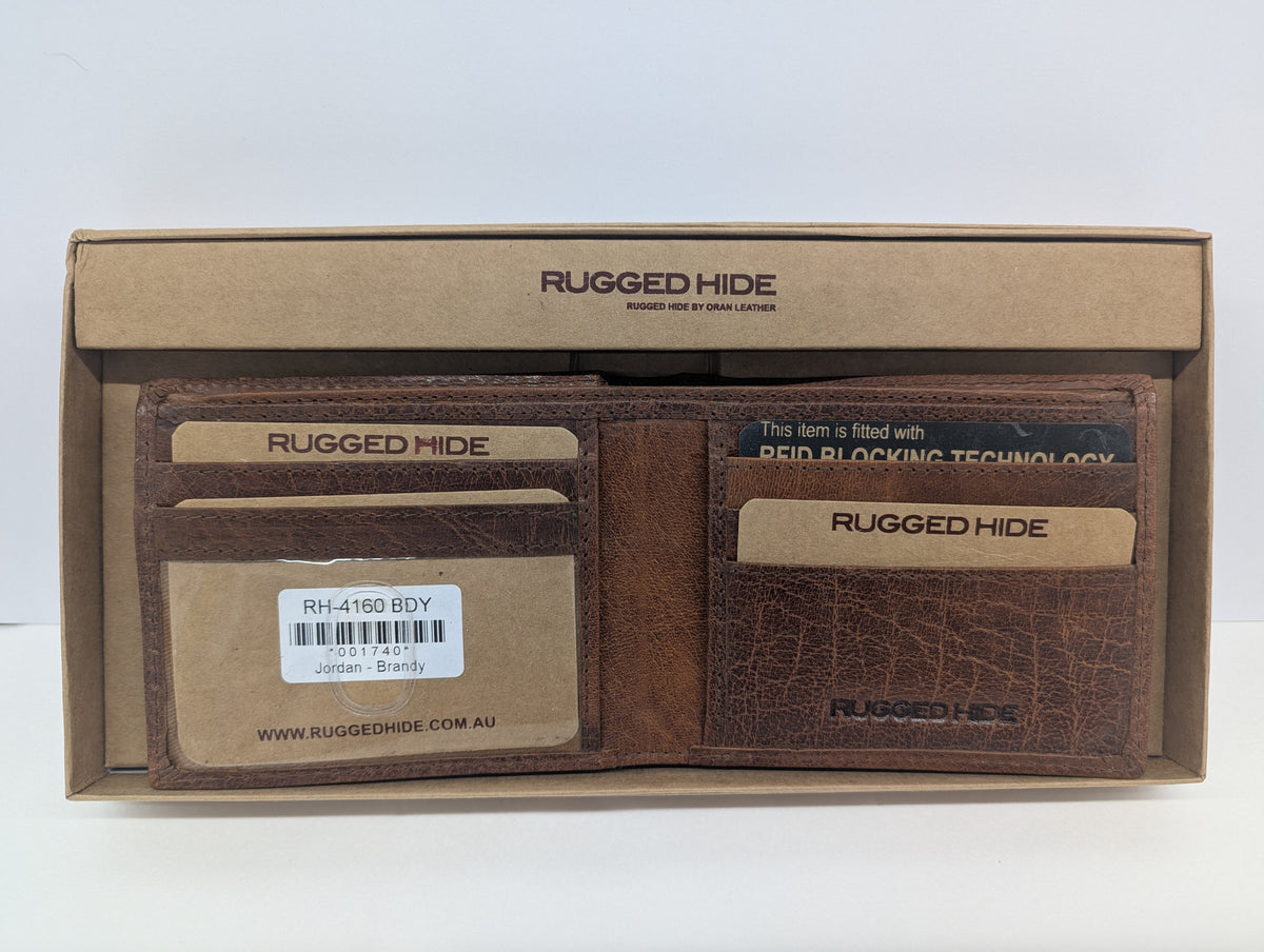 Rugged Hide Jordan - Mens wallet - Brandy