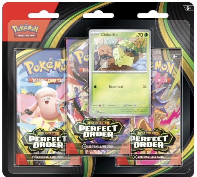 Pokemon TCG Mega Evolutions 3 Perfect Order Three Booster Blister
