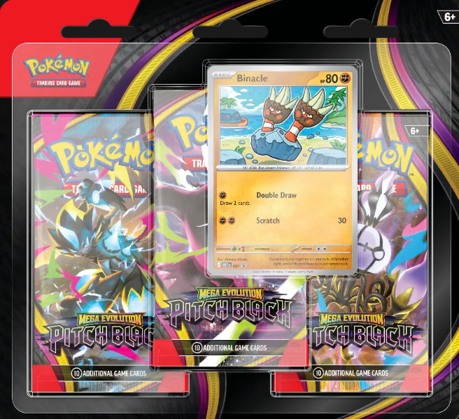 Pokemon TCG Mega Evolutions 5 Pitch Black Three Booster Blister 