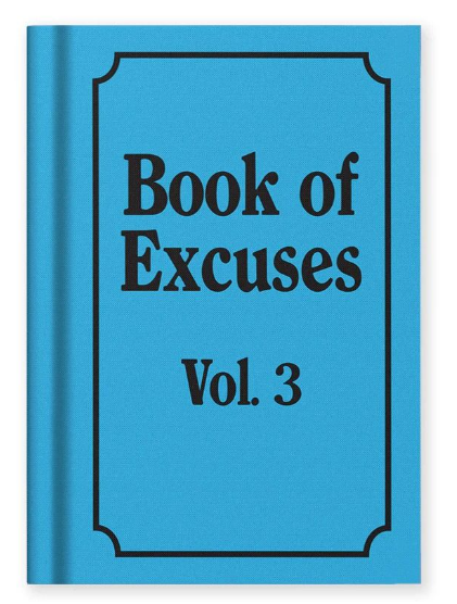 HARD COVER TINY NOTEBOOK BOOK OF EXCUSES