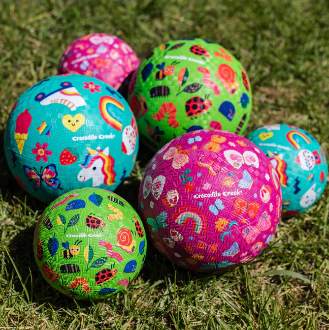 CROCODILE CREEK 5 INCH PLAYGROUND BALL - BUTTERFLY FIELDS (PINK)