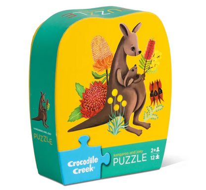 Crocodile Creek Mini Puzzle 12 pc - Kangaroo &amp; Joey 