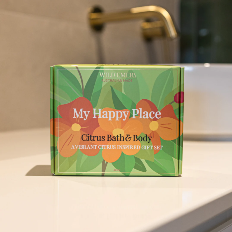 WILD EMERY MY HAPPY PLACE-CITRUS BATH &amp; BODY SET 
