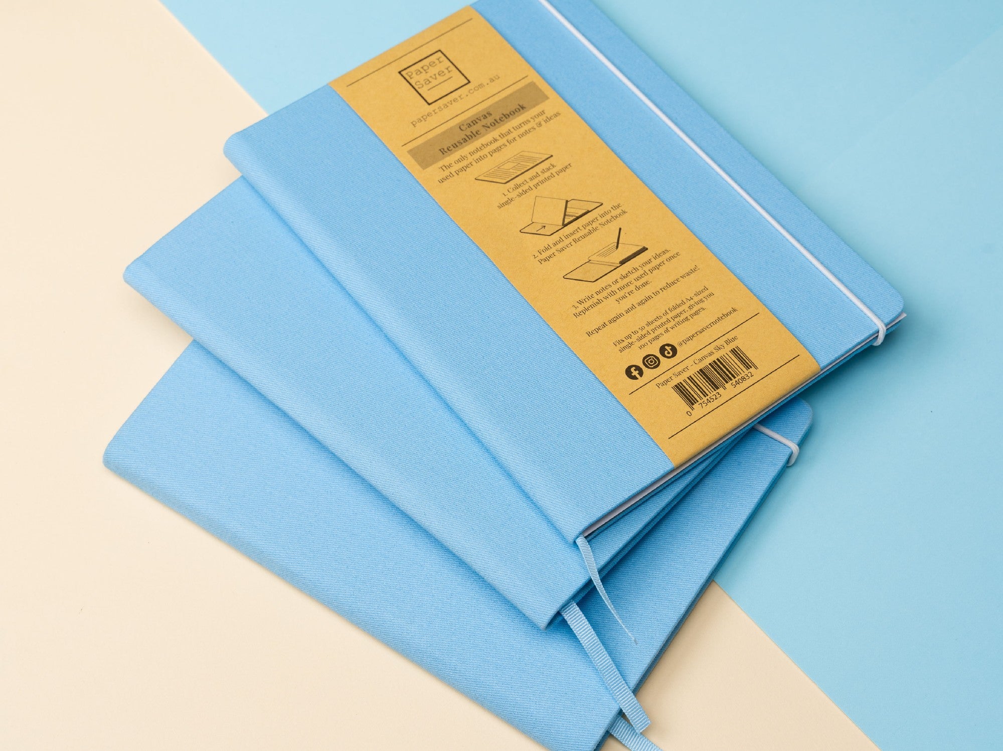 CLASSIC PAPER SAVER REUSABLE NOTEBOOK-SKY BLUE