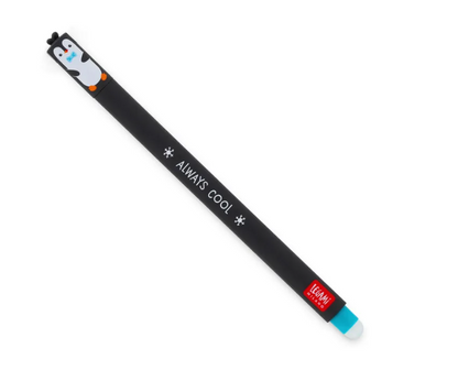 LEGAMI ERASABLE GEL PEN-PENGUIN-TURQUOISE INK