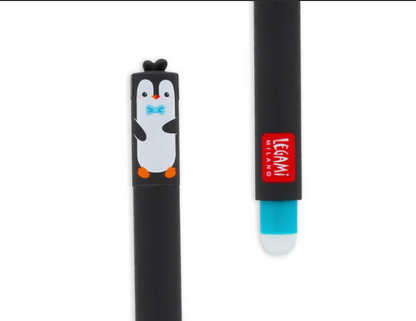 LEGAMI ERASABLE GEL PEN-PENGUIN-TURQUOISE INK
