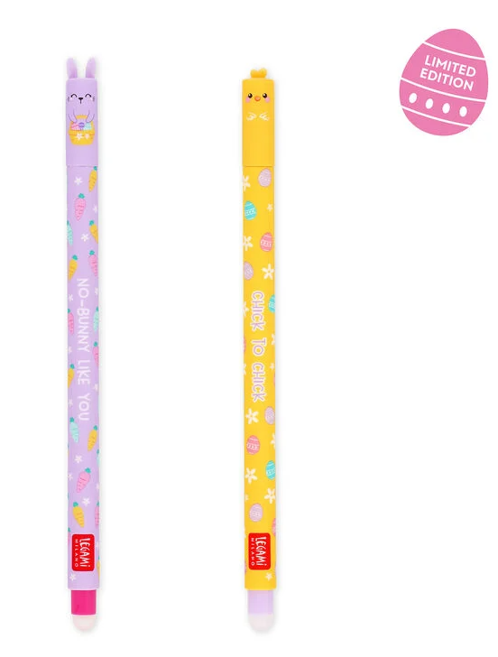 LEGAMI SET OF 2 ERASABLE GEL PENS-HOPPY EASTER