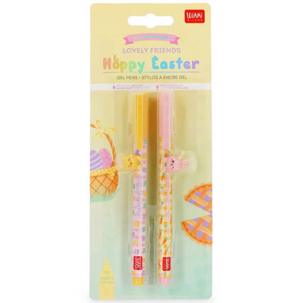 LEGAMI SET OF 2 GEL PENS LOVELY FRIENDS HAPPY EASTER