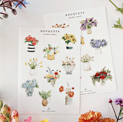 Emily Lex Studio Bouquets Sticker Sheets 