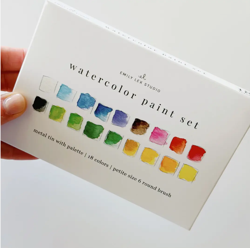 Emily Lex Studio Watercolour Paint Set 18 colours with brush
