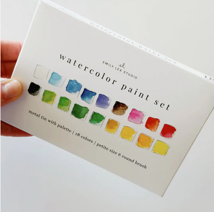 Emily Lex Studio Watercolour Paint Set 18 colours with brush