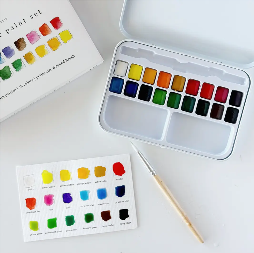 Emily Lex Studio Watercolour Paint Set 18 colours with brush