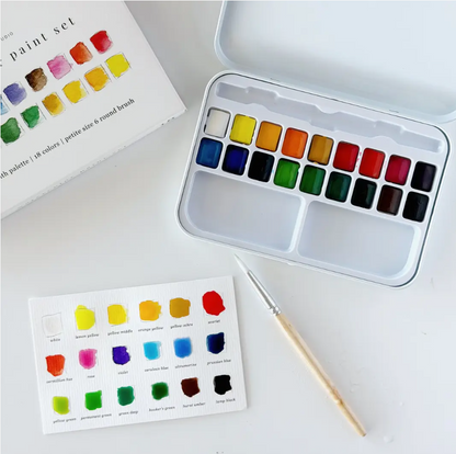 Emily Lex Studio Watercolour Paint Set 18 colours with brush