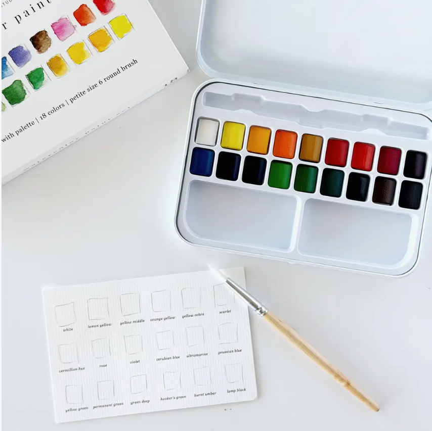 Emily Lex Studio Watercolour Paint Set 18 colours with brush