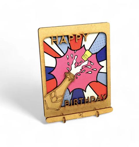 KOMONI POP-UP ART-HAPPY BIRTHDAY CHAMPAGNE