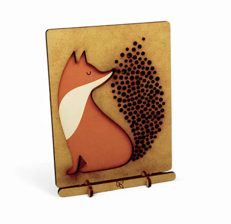 KOMONI POP-UPART-RAINBOW DOT FOX