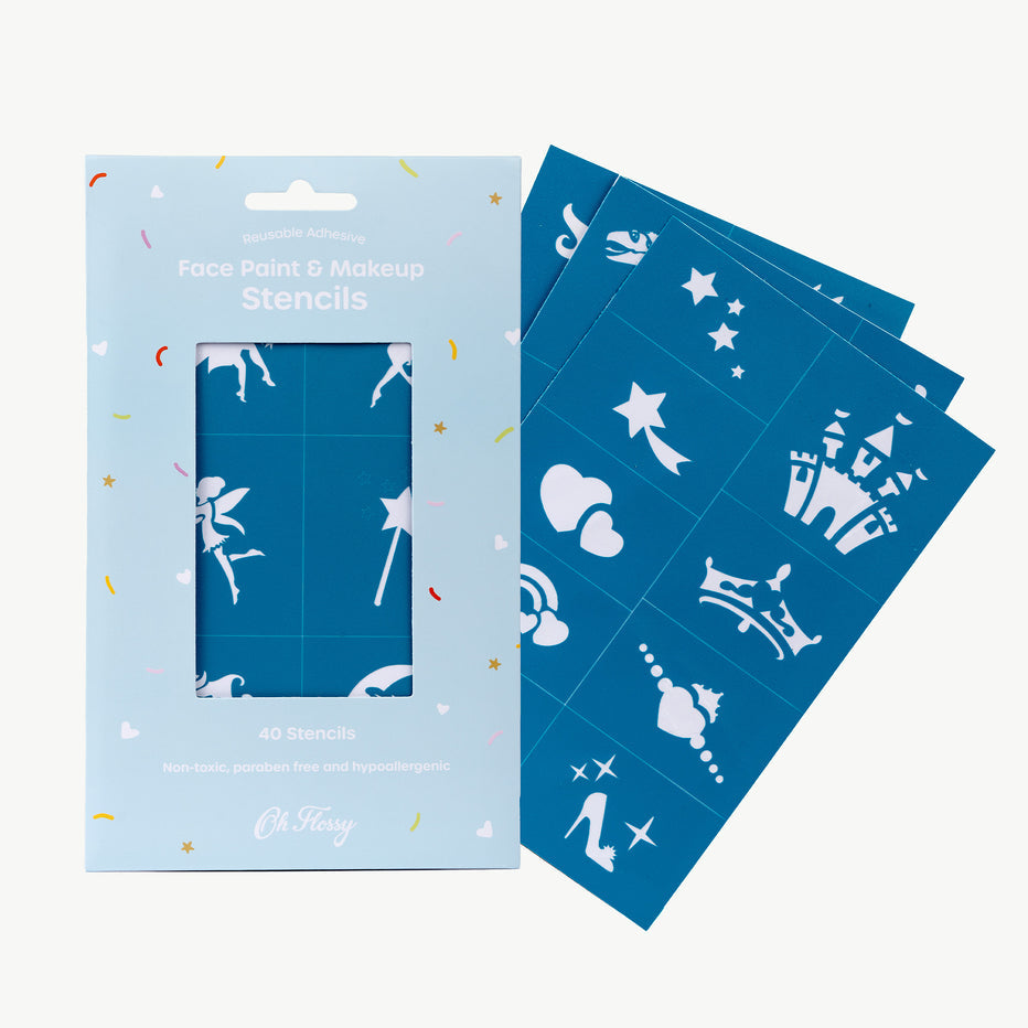 OH FLOSSY REUSABLE ADHESIVE FACE PAINT &amp; MAKEUP STENCILS