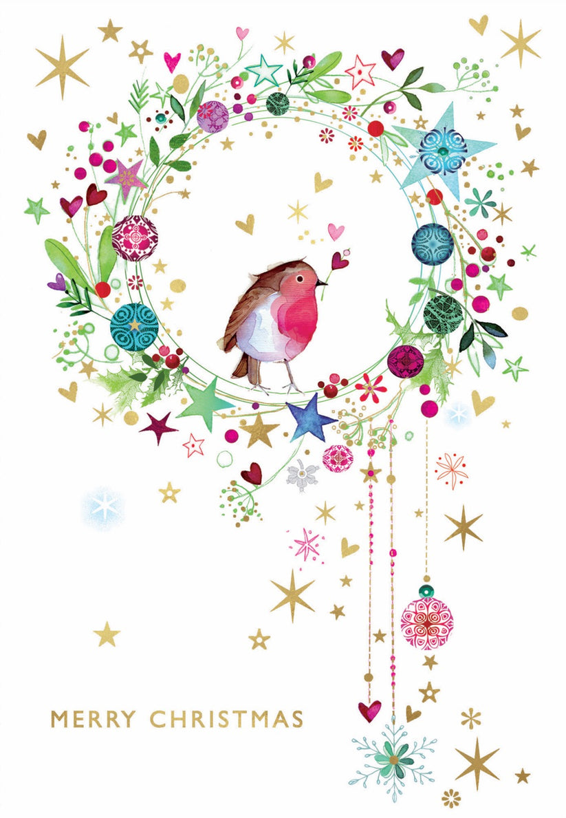BEYOND BLUE ROBIN JOY CHARITY BOXED CHRISTMAS CARDS 