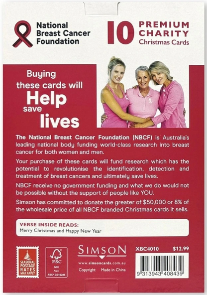 NATIONAL BREAST CANCER FOUNDATION BOXED CARDS BC FESTIVE FUN 