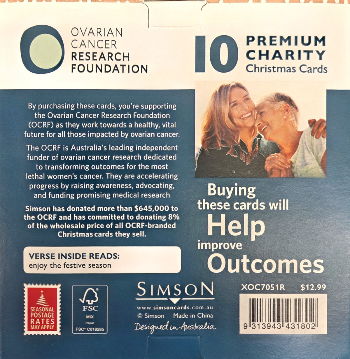 Ovarian Cancer Research Foundation Charity Christmas Cards NATIVE MENAGERIE
