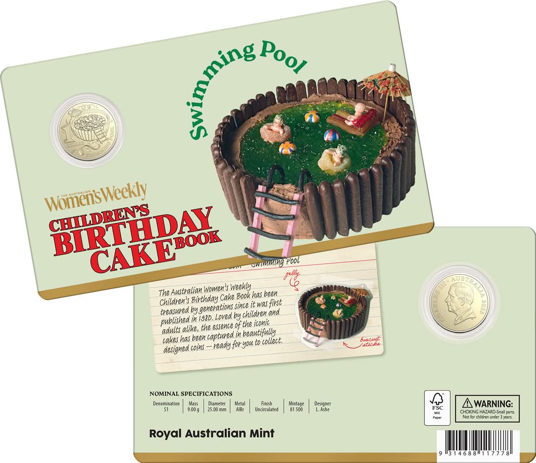 ROYAL AUSTRALIAN MINT 2025 $1 ALBR UNCIRCULATED COIN-SWIMMING POOL