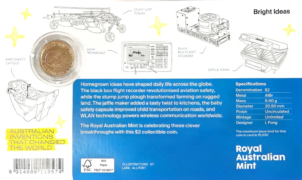 Royal Australian Mint Bright Ideas COIN PACK $2 2026 UNC D1 Australian Inventions Program E
