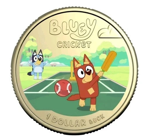 Royal Australian Mint COIN PACK $1 2027 UNC COLOURED Bluey Cricket