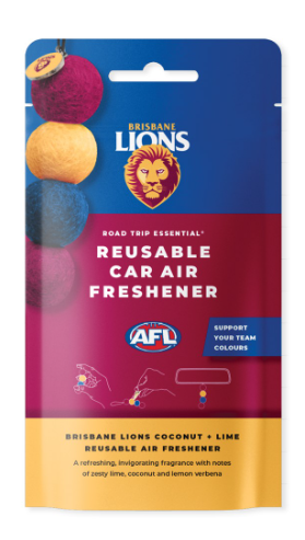 SMELLY BALLS AFL BRISBANE REUSABLE AIR FRESHENER