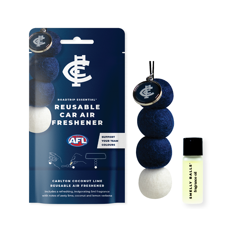 SMELLY BALLS AFL CARLTON REUSABLE AIR FRESENER 