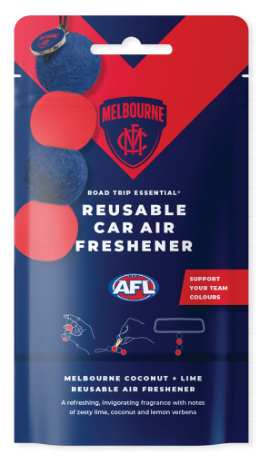 SMELLY BALLS AFL MELBOURNE REUSABLE AIR FRESHNER 
