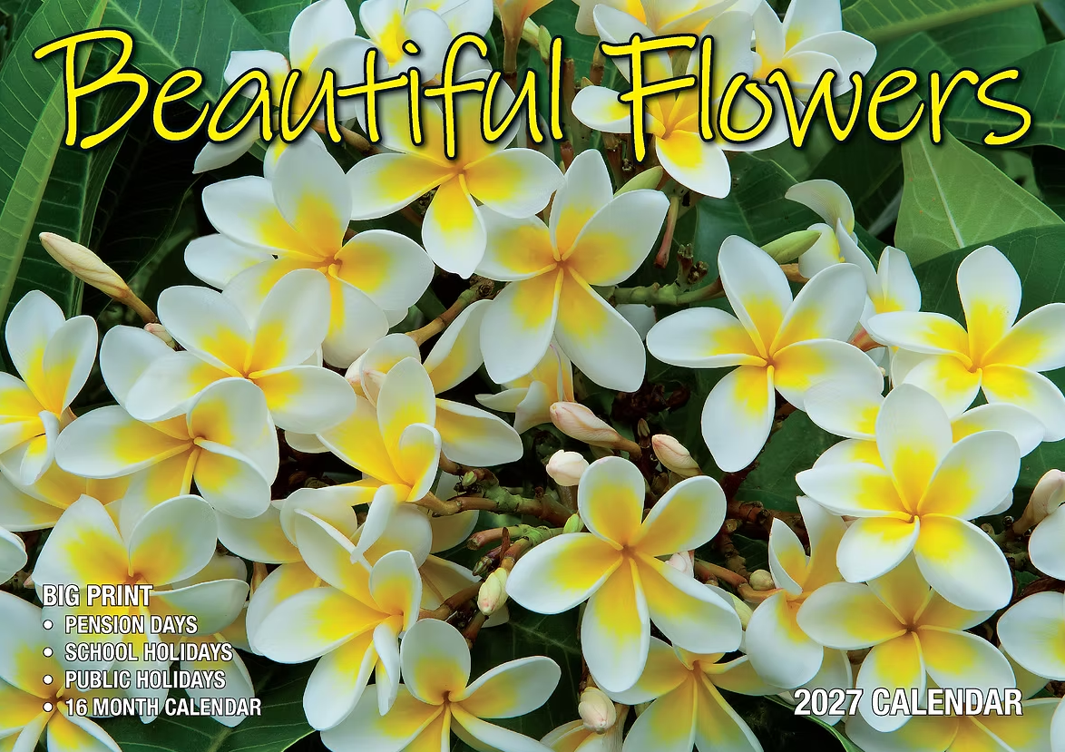 Calendar 2027 Big Print Beautiful Flowers