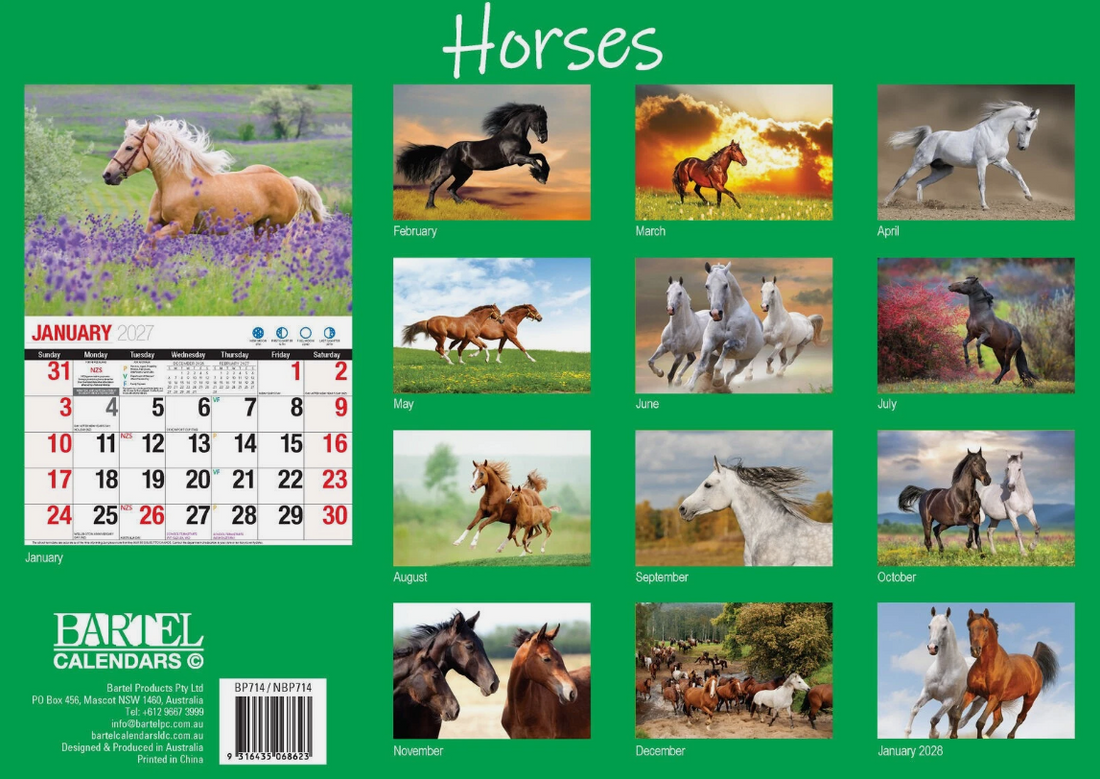 Calendar 2027 Big Print Horses